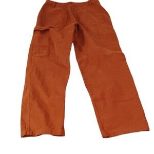 Vestique Women's Rust Brown Size Small Causal Khaki Cargo Utility Pants